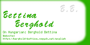bettina berghold business card